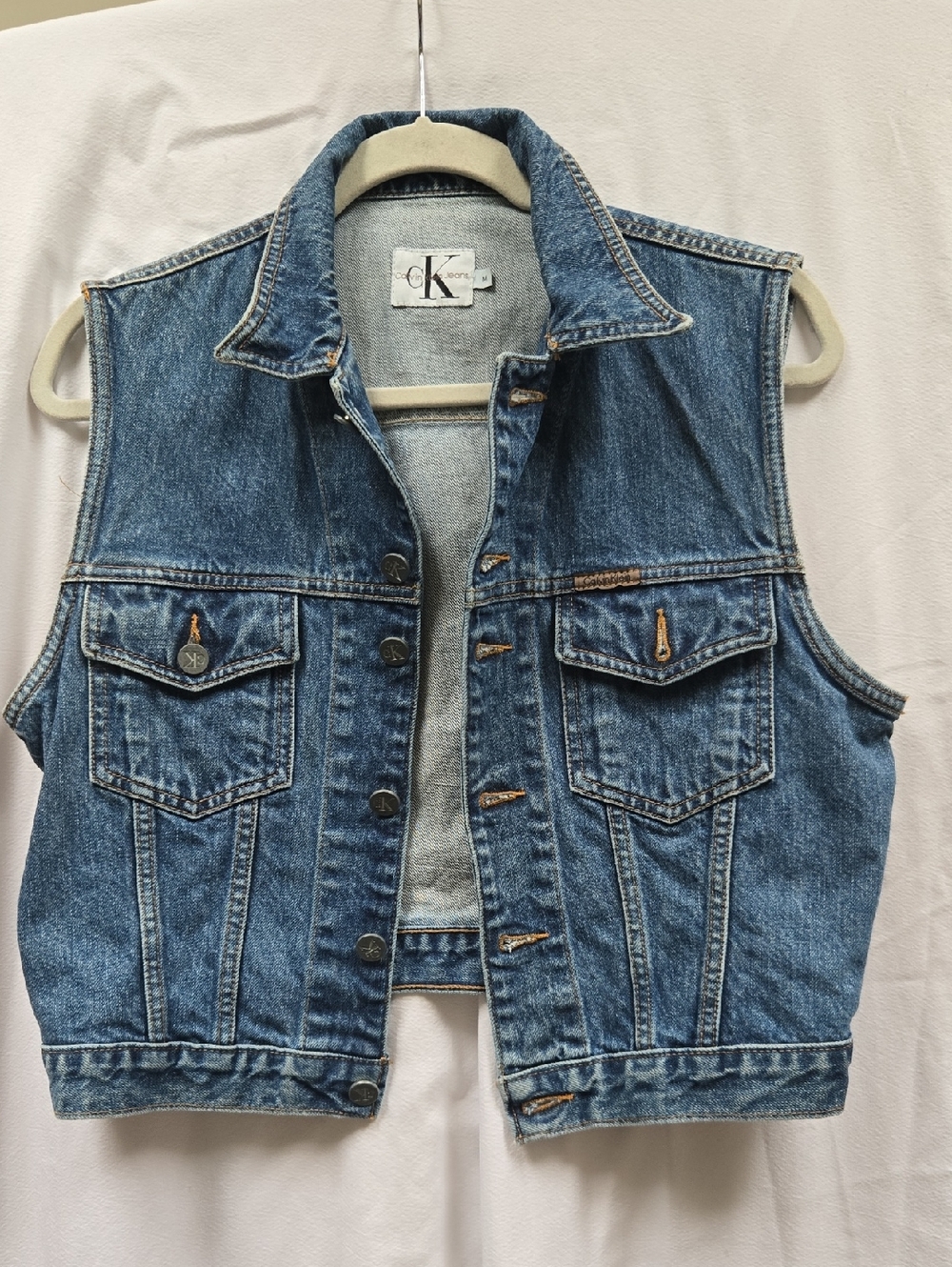 Calvin Klein Washed Blue Denim Vest